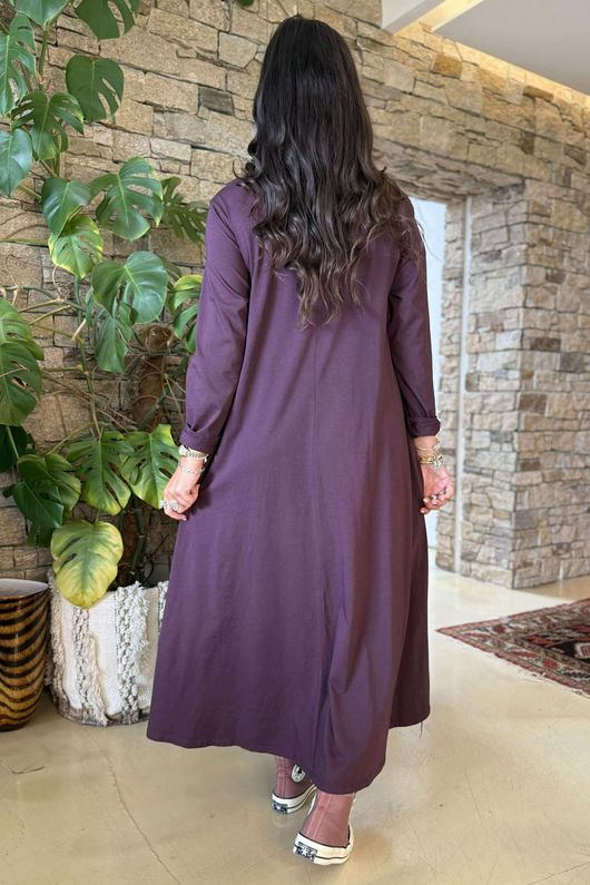 Made in Italy Oscar Midaxi Swing Dress Aubergine